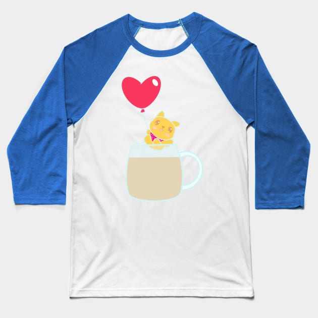 Shiba Inu over tea Baseball T-Shirt by EV Visuals